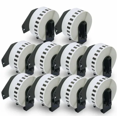 Produktbild von DK-22210 Etiketten, 29 mm x 30,48 m - 10 Rollen, geeignet für Brother-Drucker