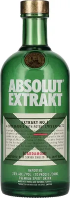 Produktbild von Absolut Vodka Extrakt, schwedischer Premium Wodka, Kardamom-Extrakt, Spirituose, Shot, Alkohol, Flasche, 35%, 700 ml, 70405700