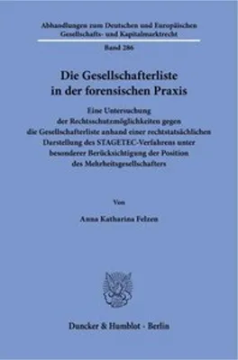Obrázek produktu pro Die Gesellschafterliste in der forensischen Praxis