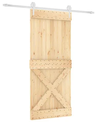 Obrázok produktu pre vidaXL Posuvné dvere v prírodnej a bielej farbe, 90 x 210 cm, masívna borovica