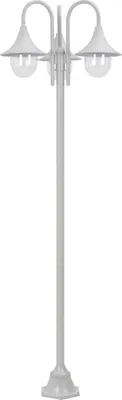 Produktbild von vidaXL Garten-Pollerleuchte E27 220 cm Aluminium 3-Laterne Weiß