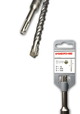Zdjęcie produktu dla WERHE Wiertło krzyżowe do betonu SDS PLUS 12x600 mm