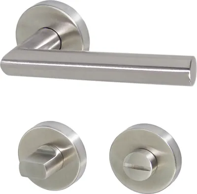 Produktbild von Edelstahl Türbeschlag TA-1206 R WC Türdrücker Türgriffe Türklinke