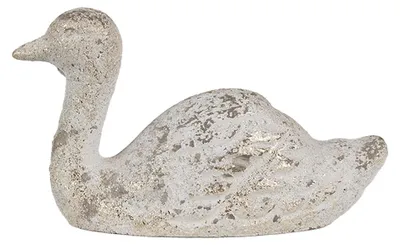 Produktbild von Clayre & Eef Dekorationsfigur Ente 15x5x9 cm Weiß Stein