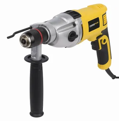 Zdjęcie produktu dla Wiertarka udarowa 1050 W szybkomocujący uchwyt wiertarski 13 mm 2 prędkości + walizka