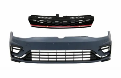 Obrázok produktu pre Predný nárazník pre VW Golf 7.5 2017-2020 R Look mriežka čierna lesklá