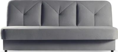 Produktbild von BETTSO Elegantes NARDO Schlafsofa mit Schlaffunktion und Stauraum für Bettzeug, grau in SOFT Stoff