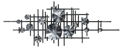 Metall-Wandaccessoire handbemalt 113x7x44 cm
