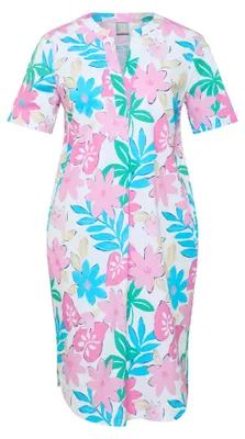 Produktbild von Rabe Kleid für Damen, Rosa, Größe 44, mit floralem Allover-Print, leichte Sommerqualität