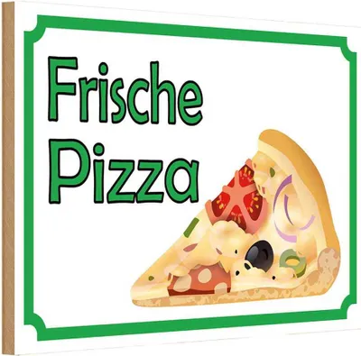 Produktbild von vianmo Holzschild 20x30 cm frische Pizza Verkauf Essen Trinken