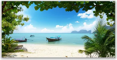 Produktbild von Tulup Leinwand-Bilder 140x70 Wandbild Canvas Kunstdruck Meer Boot Landschaft