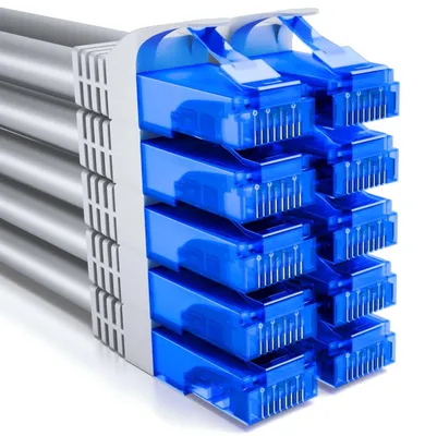 Produktbild von deleyCON 1m CAT6 Netzwerkkabel Set U-UTP RJ45, 10 Stück - Grau – Größe 10x 1 M