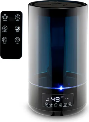 Produktbild von Grundig Luftbefeuchter HD-1903A – Ultraschall-Luftbefeuchter 4,3L – mit Timer und Nachtlicht – Mit Fernbedienung – Schwarz