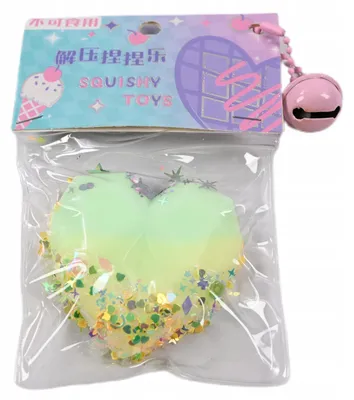 Immagine prodotto di Squishy antistress a forma di cuore - Giocattolo sensoriale colorato per un rilassamento rapido ed efficace