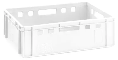 Produktbild von Fleischkiste E2 weiß 60x40x20cm Lagerkiste Eurobox aus Deutschland lebensmittelecht, robust, stapelbar