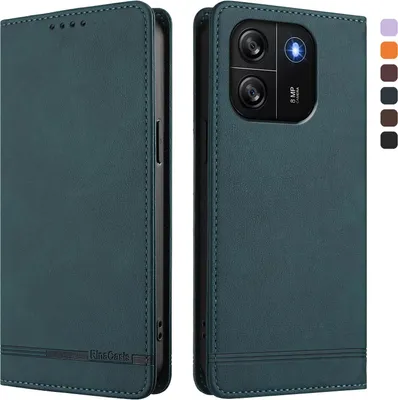 Image de Etui pour Blackview Wave 6C, étui rétro en cuirPolyuréthaneavec support et fentes pour cartes vertes