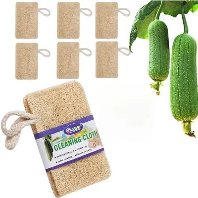 6er-Pack Loofah-Spülschwämme, 13x8 cm, biologisch abbaubar