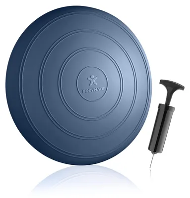 Imagen del producto de Cojín de asiento inflable, con un diámetro de 33 cm, que incluye una bomba, ideal para entrenamiento de fuerza y fitness