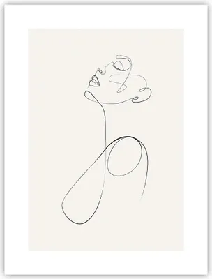 Produktbild von Poster - Poster ohne Rahmen - Linie Linie Frau - 30x40 cm - Wand Bild - Wanddeko - Wandbilder - Kunstposter - Wandposter - Bilder - Kunstdruck - Wanddekoration - Wandbild - P2XPA30x40-5112