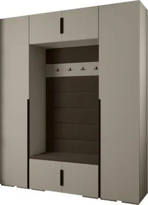 Produktbild von MEBLE KRYSPOL Inova 1 Möbelset Garderobe, 236,7x200x47cm - Kaschmir, Manila 04, Schwarz