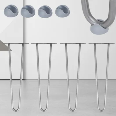 Image de Pieds de table 4x Hairpin 86 cm Pieds en épingle à cheveux en acier Structure Pieds de meubles Kuf de table