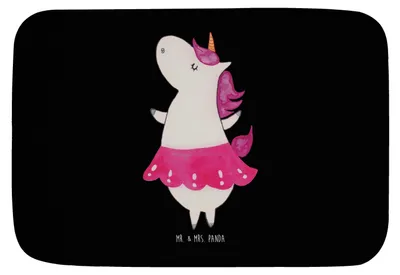Produktbild von Mr. & Mrs. Panda Badematte Einhorn Ballerina - Schwarz - Geschenk, Badezimmerteppich, badezimmermatte, Wohnung, Unicorn, Badezimmer Matte, Geburtstag, fußmatte bad
