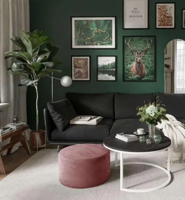 Produktbild von Runder Couchtisch CIRI mit Hocker Dunkelbeton