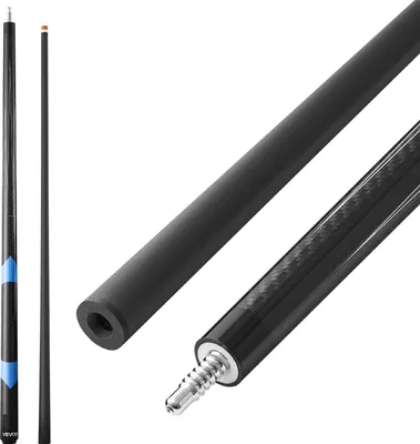 Zdjęcie produktu dla Kij bilardowy VEVOR 1 szt. (1473,2 mm / 538 g) wykonany z włókna węglowego z końcówką z prasowanego bakelitu i pierścieniem łączącym z ABS, kij bilardowy odpowiedni do baru, biura, amerykańskiej gry w 9 bil, kij bilardowy