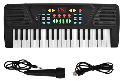 Immagine prodotto di Tastiera digitale USB a 37 tasti per bambini, strumento musicale giocattolo con microfono