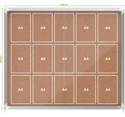 Image de Vitrine d'affichage Premium Plus liège, avec porte coulissante, 15xA4