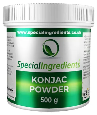 Productafbeelding van Konjac-gompoeder (Glucomannan), 500 g. Natuurlijk verdikkingsmiddel