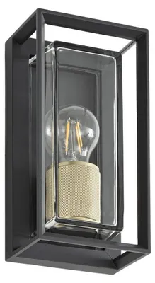 Produktbild von Arcchio Außenwandleuchte Ismera, anthrazit/messing E27, IP65