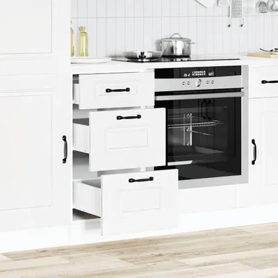 Image de vidaXL Armoire basse de cuisine Kalmar Blanc Matériau dérivé du bois