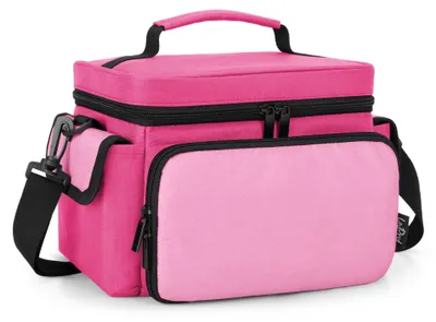 Productafbeelding van Draagzak voor speelgoedset, opbergtas met handvat en schouderband, roze