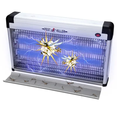 Immagine prodotto di Fiqops killer elettrico di insetti 30W LED trappola per insetti con luce UV lampada per zanzare trappola per insetti killer di zanzare per interni camere per bambini giardini