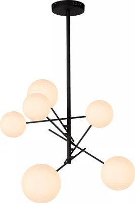 Zdjęcie produktu dla Żyrandol ALARA czarny 6xG4x1,5W szkło wym:116x72x72cm IP20 Lucide