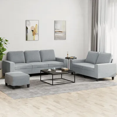 Produktbild von Cloris DesignMöbel 3-tlg. Sofagarnitur Hellgrau Stoff , Schlafsofas 2024 Neu