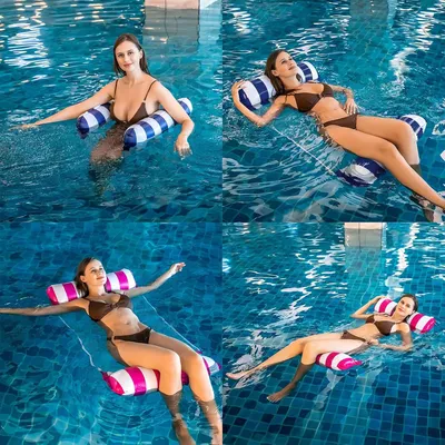 Produktbild von Aufblasbare Schwimmmatte 4-in-1 kippbar schwimmende Wasserhängematte - Set von 2