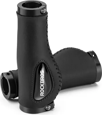 Image de Poignées de vélo en cuir Rockbros 40720001001 - Noir