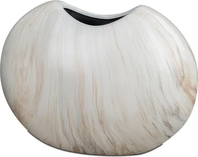 Produktbild von Deko Vase MARMOR oval H. 21cm creme braun aus Keramik Formano