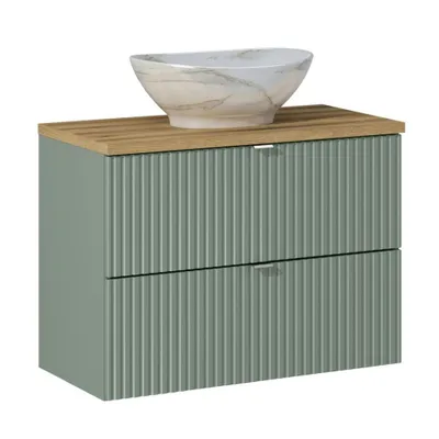 Produktbild von Waschtisch 80cm in grün und Eiche NEWPORT-56-GREEN