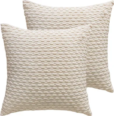 Produktbild von Kissenbezug Kord – Dekorative Hülle Beige, 40x40 cm, 2er Set – Schlichte Eleganz für Ihre Einrichtung