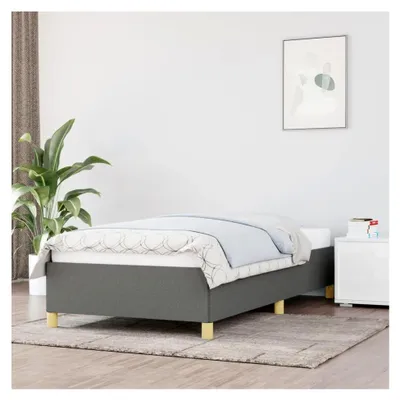 Produktbild von Bettgestell ohne Matratze Dunkelgrau 90x190 cm Einzelbett Stoff
