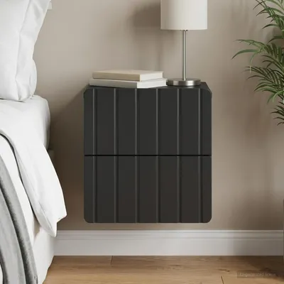 Image de vidaXL Table de chevet murale noire 33 x 34,5 x 43 cm