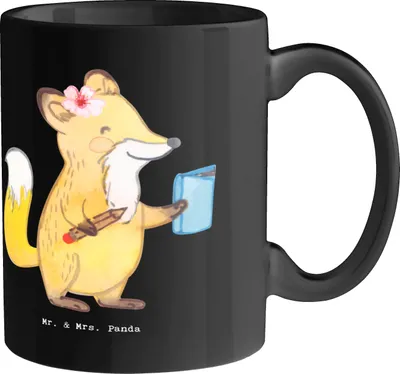 Produktbild von Mr. & Mrs. Panda Teetasse Auszubildende Kaffeekünstler - Schwarz - Geschenk, witziger Spruch, Berufsliebe, personalisierte Geschenke, Berufsausbildungsphase, Becher, Pott