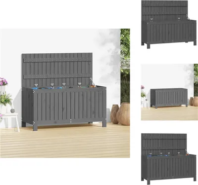 Obrázek produktu pro vidaXL Zahradní truhla šedá 115x49x60 cm z masivního borovicového dřeva - Zahradní truhly