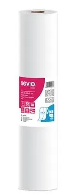 Obrázek produktu pro Papír na vyšetřovací stůl, bílá, 2-vrstvý, 59 cm x 50 m, 1 role, SOVIO PP20919
