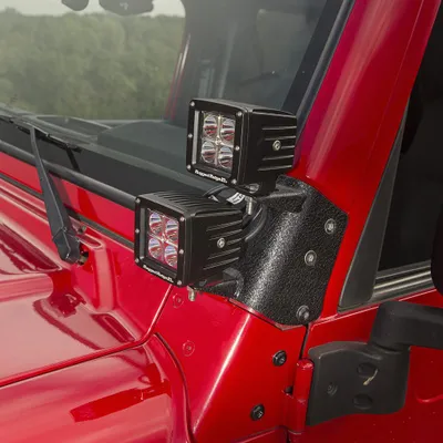 Zdjęcie produktu dla Uchwyt do reflektorów na ramie szyby double Jeep Wrangler TJ 96-06