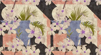 Produktbild von Tadessi Fototapete | Blumen | 5.00 m x 2.70 m | Orange | Beige | Wandbild | Digitaldruck