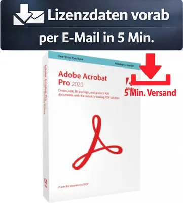 Produktbild von Adobe Acrobat Pro 2020 MAC OEM DE/EN (1 User - perpetual) ESD Büro Business 5 Min. Versand als Download per Mail